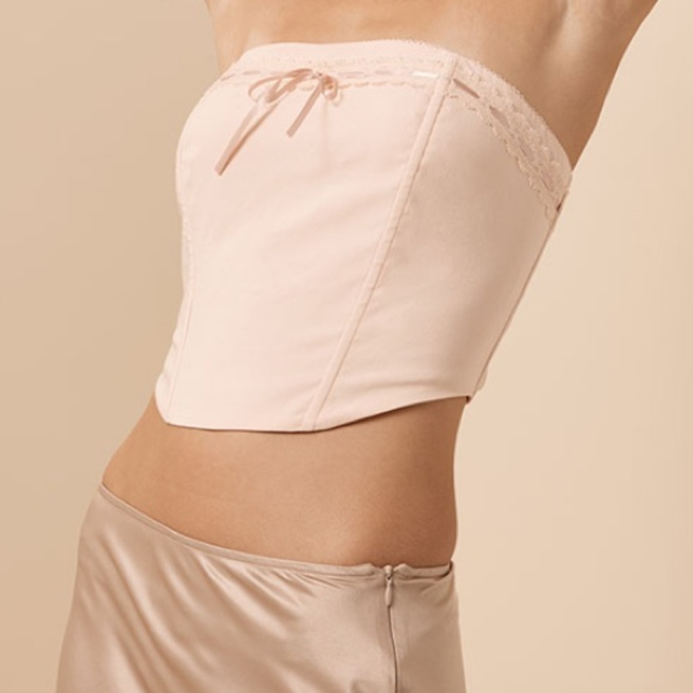 BEVERLY & BECK Strapless Femme Trim Corset Top/PACSUN